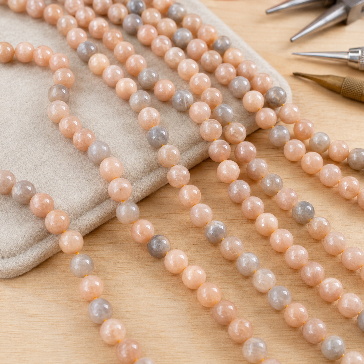 Moonstone Beads, Natural Round Crystal Beads 4mm to 12mm