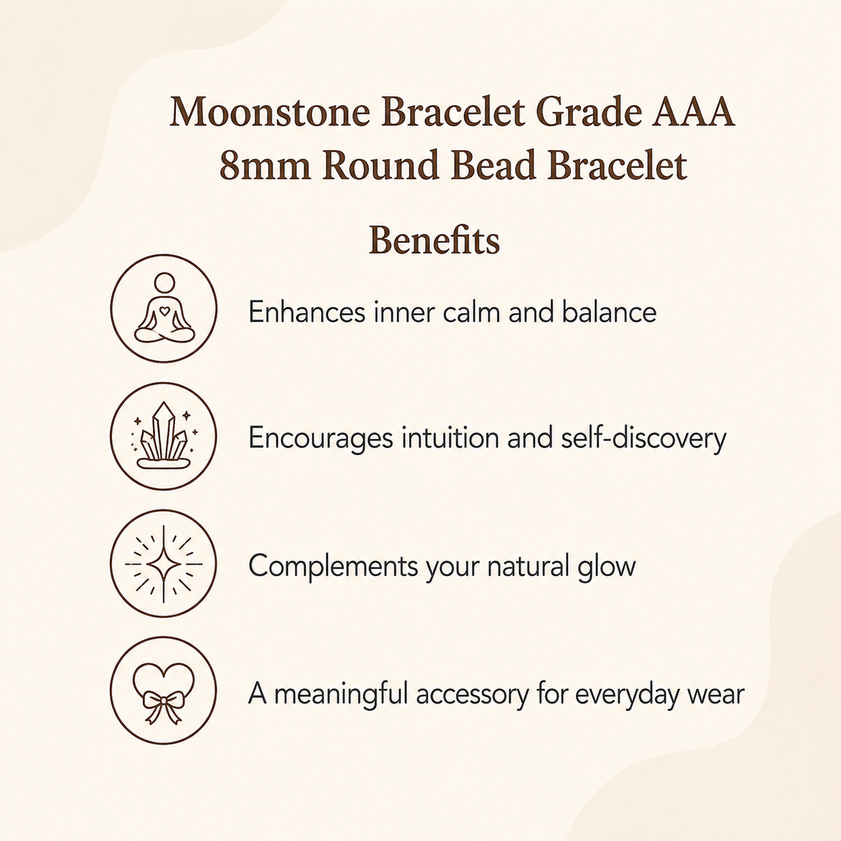 Moonstone Bracelet | Moonstone Gemstone Bracelet (Creativity and Generosity)
