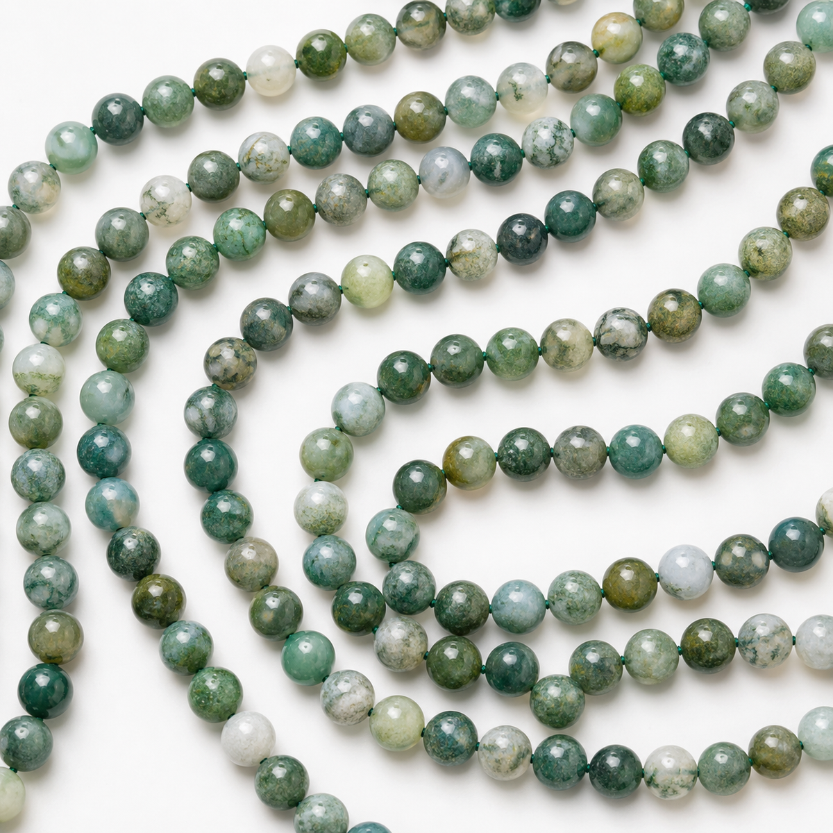 Moss Agate Beads, Natural Round Crystal Beads 4mm to 12mm.