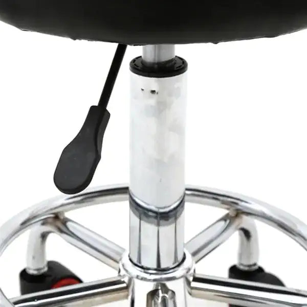Round Shape Adjustable Salon Stool With Back And Line Black XH