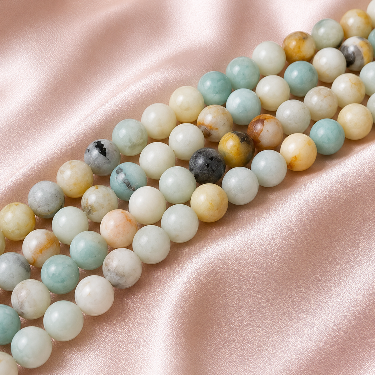Multi Amazonite Beads, Natural Round Crystal Beads 4mm to 10mm