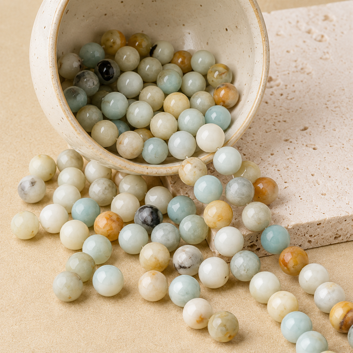 Multi Amazonite Beads, Natural Round Crystal Beads 4mm to 10mm