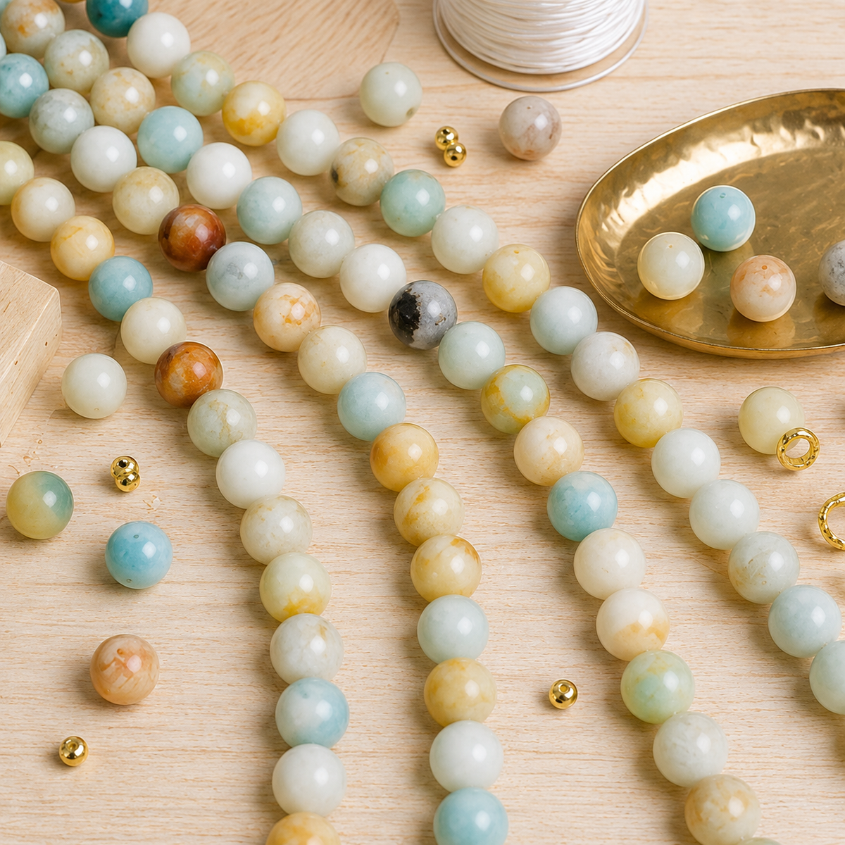 Multi Amazonite Beads, Natural Round Crystal Beads 4mm to 10mm