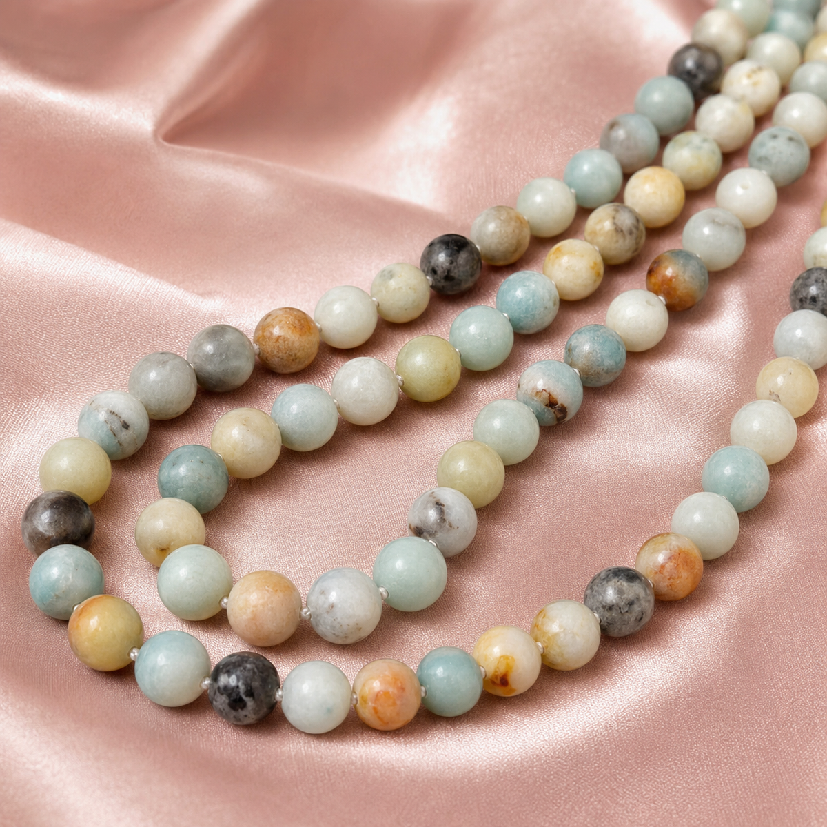 Multi Amazonite Beads, Natural Round Crystal Beads 4mm to 10mm