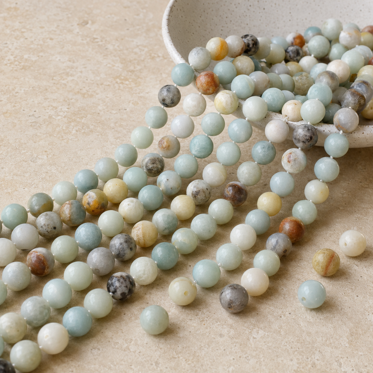 Multi Amazonite Beads, Natural Round Crystal Beads 4mm to 10mm