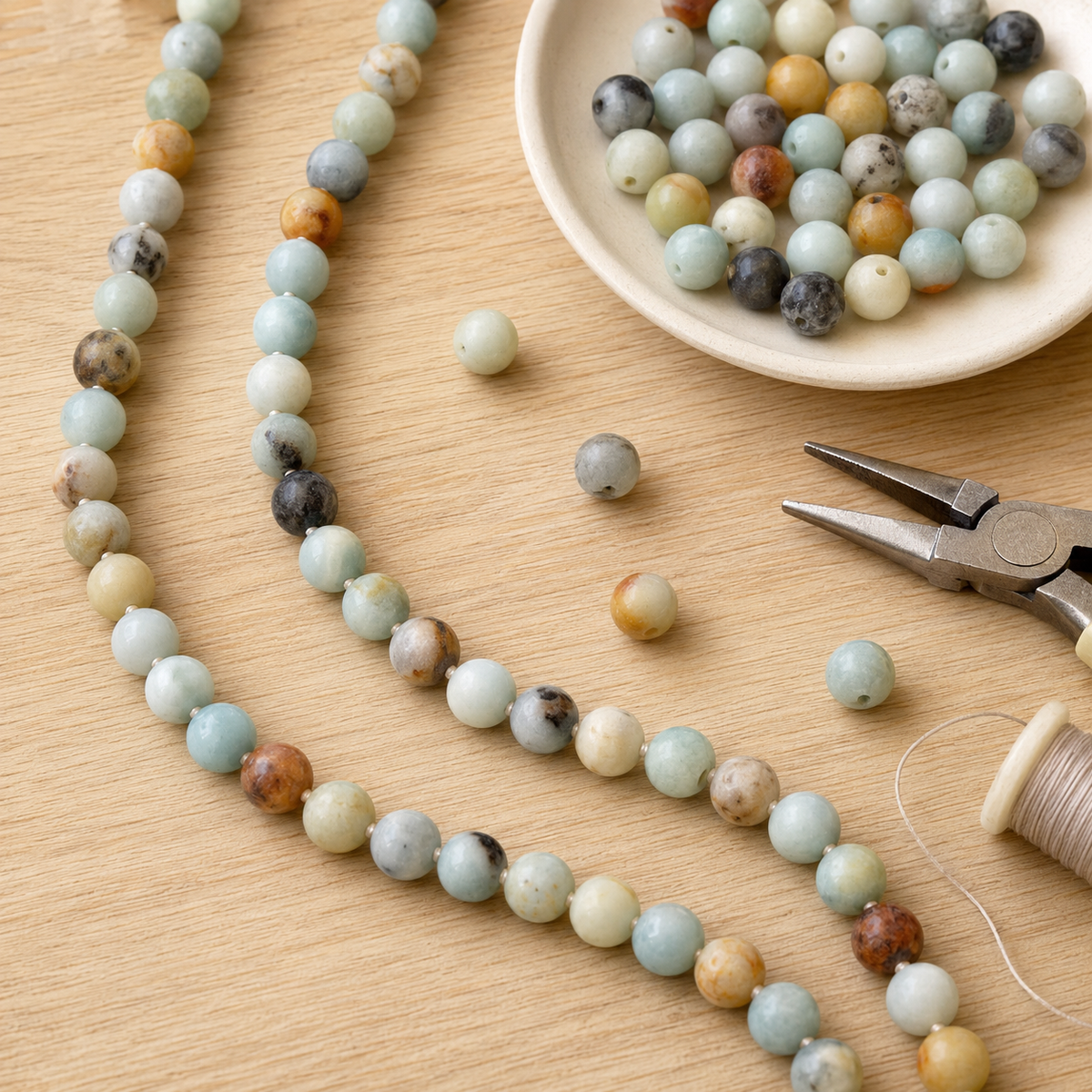 Multi Amazonite Beads, Natural Round Crystal Beads 4mm to 10mm