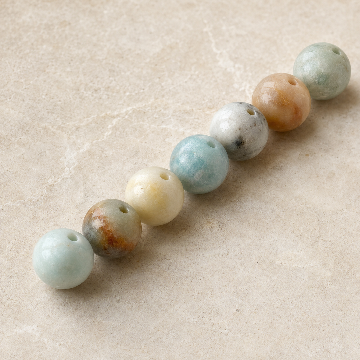 Multi Amazonite Beads, Natural Round Crystal Beads 4mm to 10mm