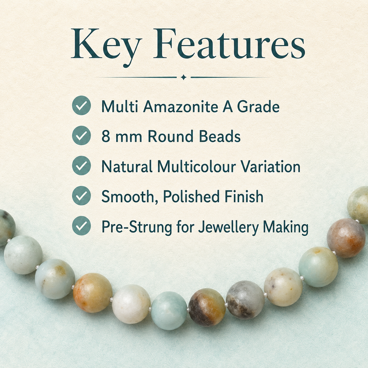 Multi Amazonite Beads, Natural Round Crystal Beads 4mm to 10mm
