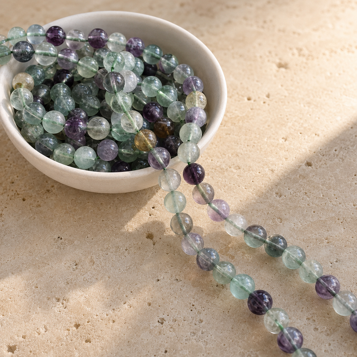 Multi Fluorite Beads, Natural Round Crystal Beads 4mm to 12mm