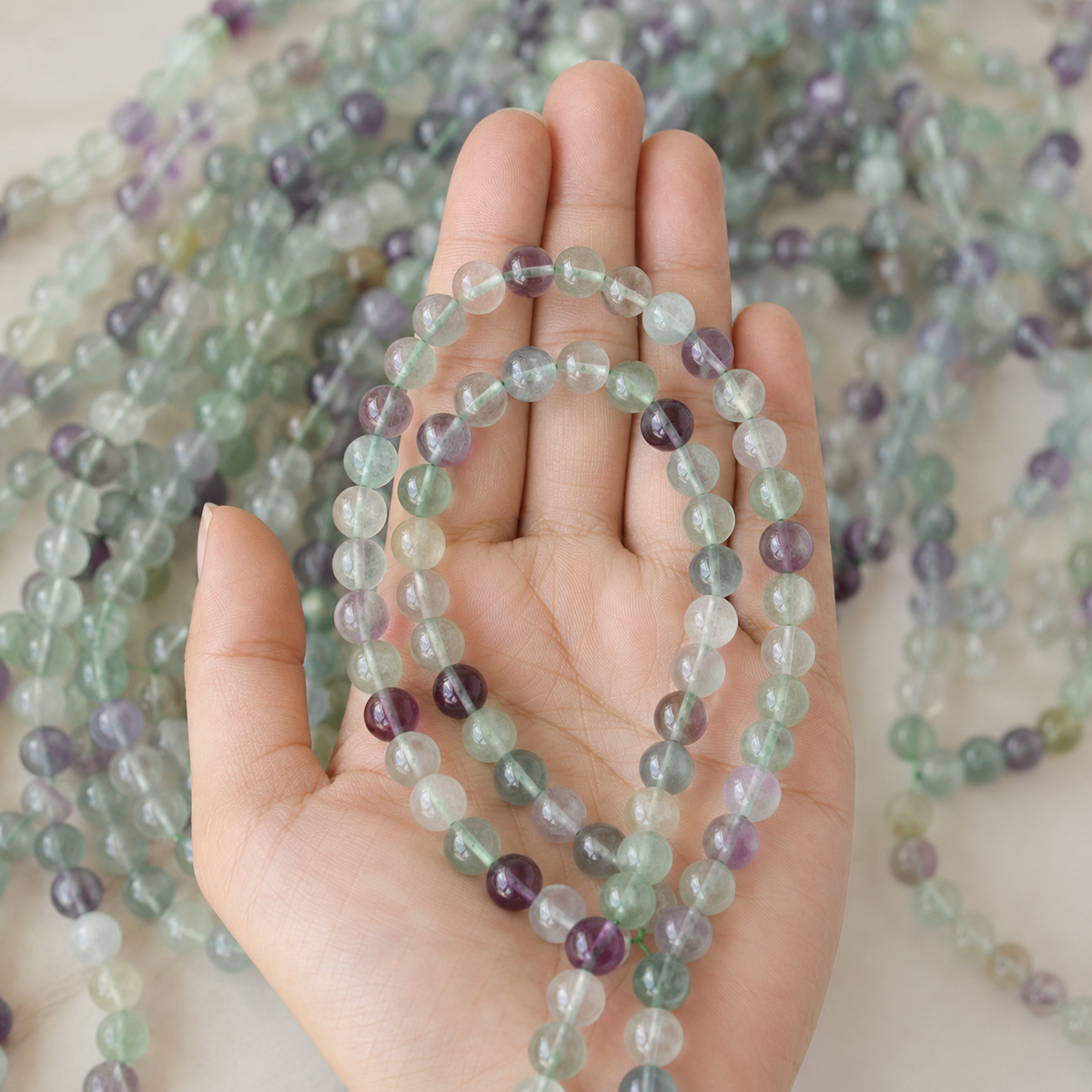 Multi Fluorite Beads, Natural Round Crystal Beads 4mm to 12mm