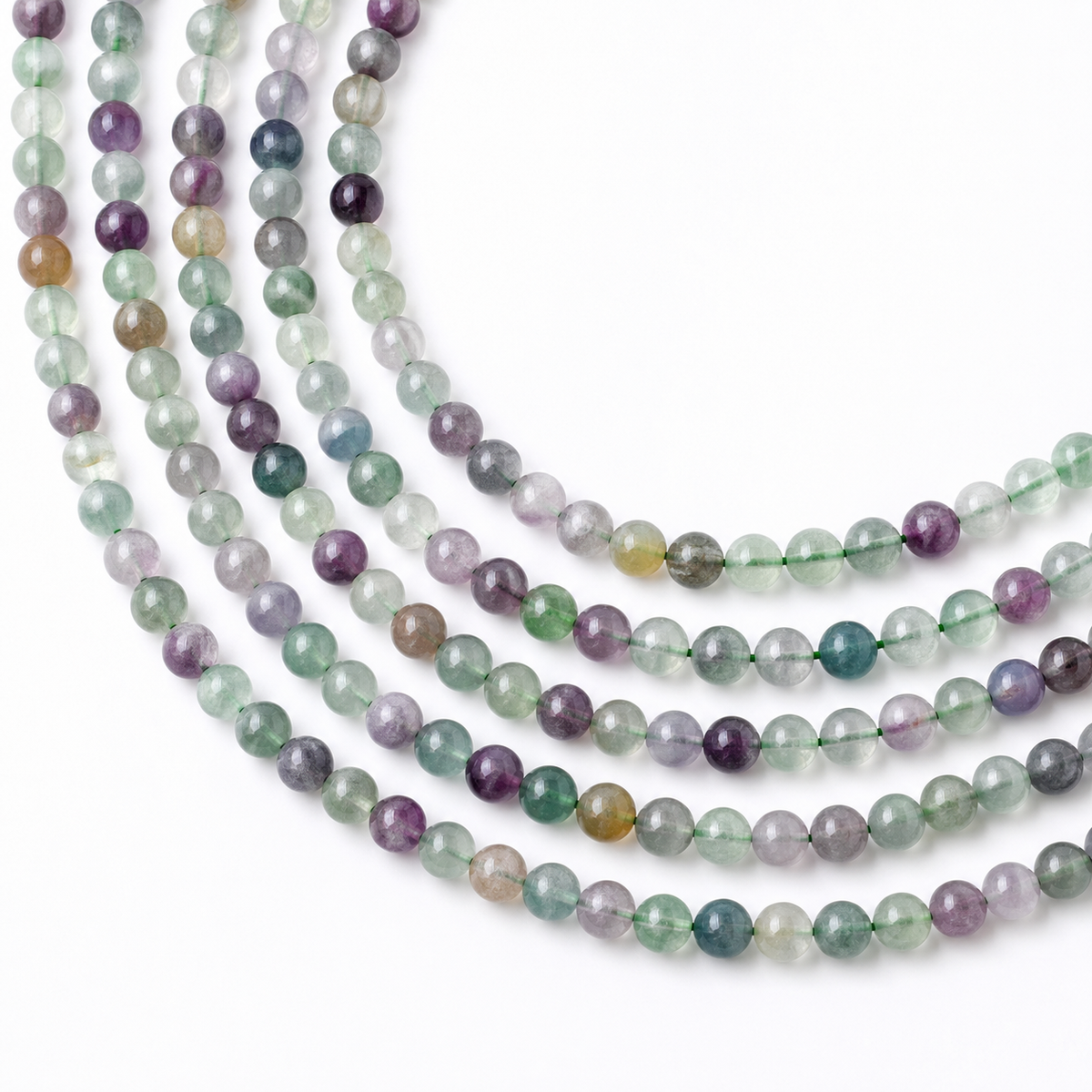 Multi Fluorite Beads, Natural Round Crystal Beads 4mm to 12mm