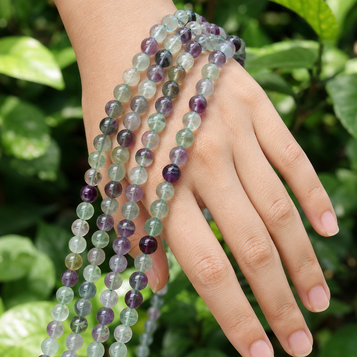 Multi Fluorite Beads, Natural Round Crystal Beads 4mm to 12mm