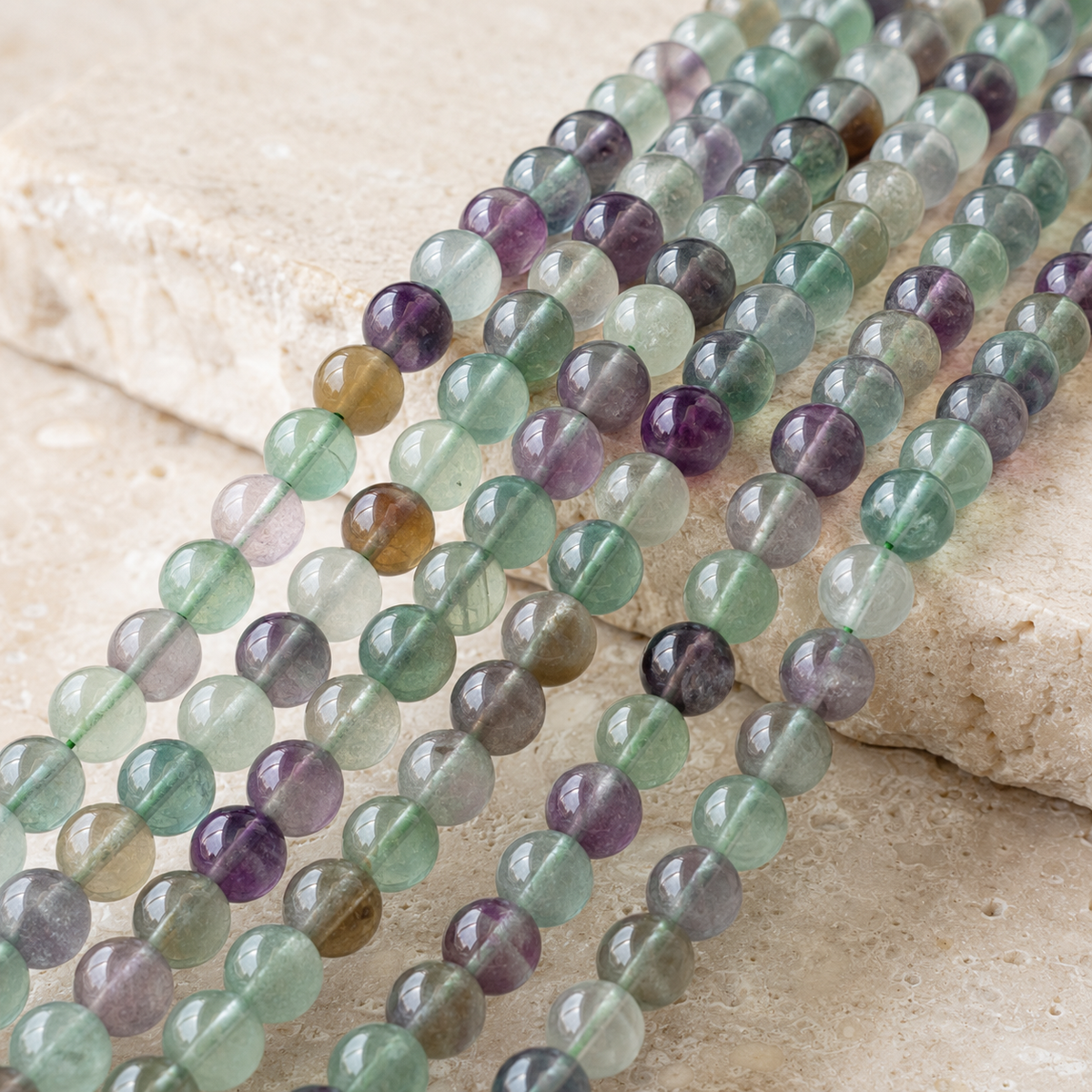 Multi Fluorite Beads, Natural Round Crystal Beads 4mm to 12mm