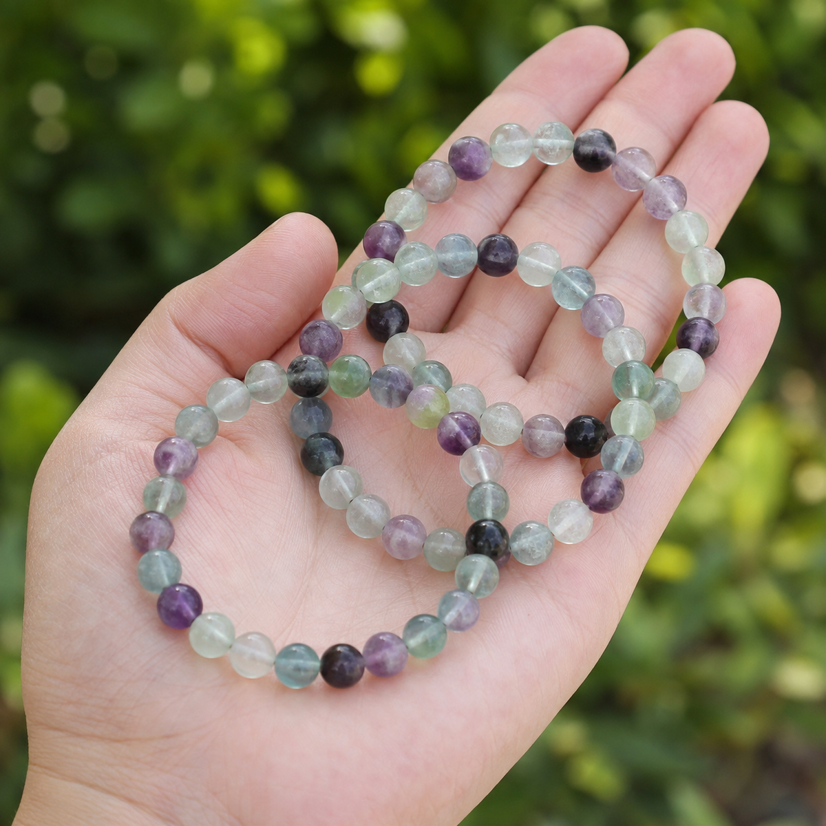 Multi Fluorite Bracelet | Fluorite Crystal Bracelet (Self-Discipline and Clarity)