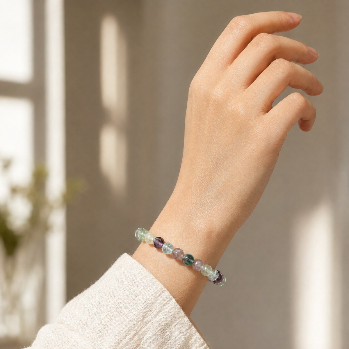 Multi Fluorite Bracelet | Fluorite Crystal Bracelet (Self-Discipline and Clarity)