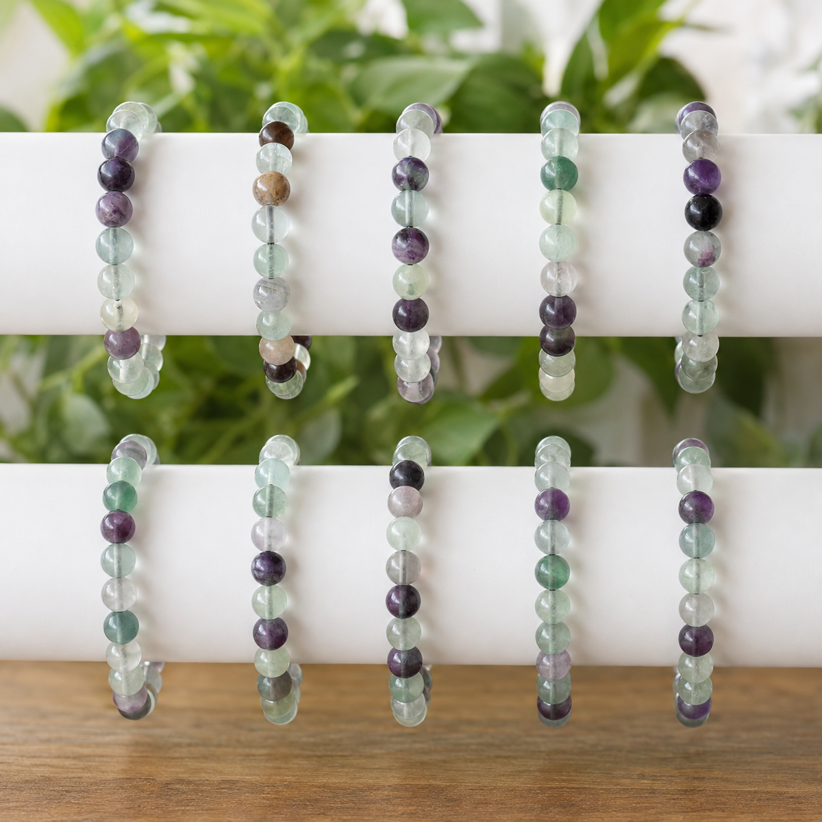 Multi Fluorite Bracelet | Fluorite Crystal Bracelet (Self-Discipline and Clarity)