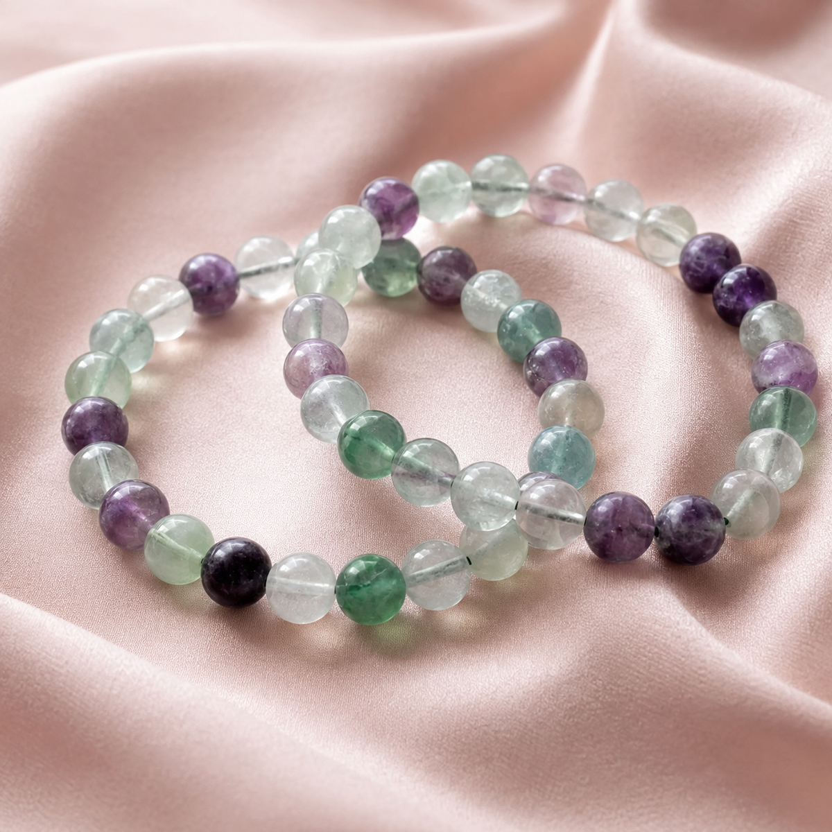 Multi Fluorite Bracelet | Fluorite Crystal Bracelet (Self-Discipline and Clarity)