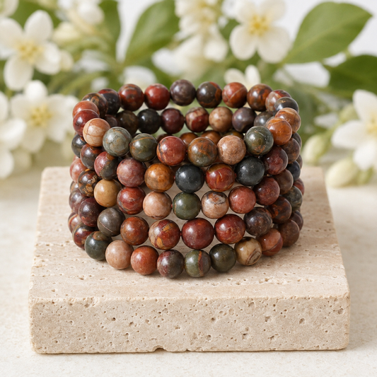 Multi Picasso Jasper Bracelet (Control and Self-Discipline)