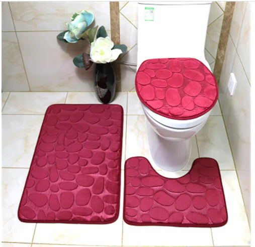 3-Piece Non-Slip Bathroom Rug Set - 888