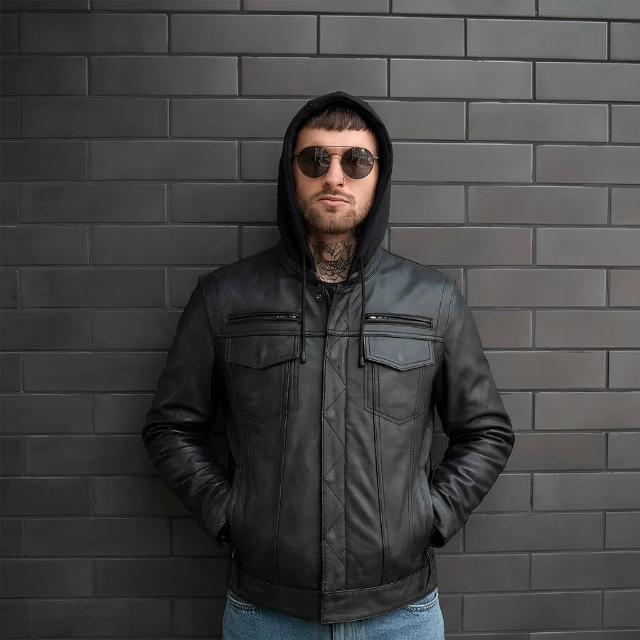 Nightstrike Men’s Motorcycle Leather Jacket