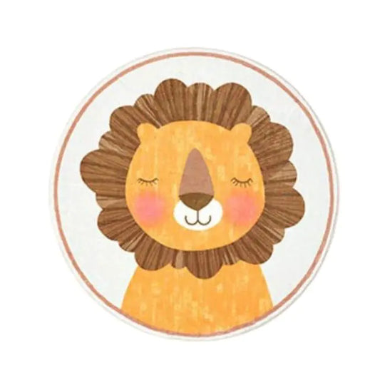 Cartoon Round Plush Floor Mat for Children's Bedroom