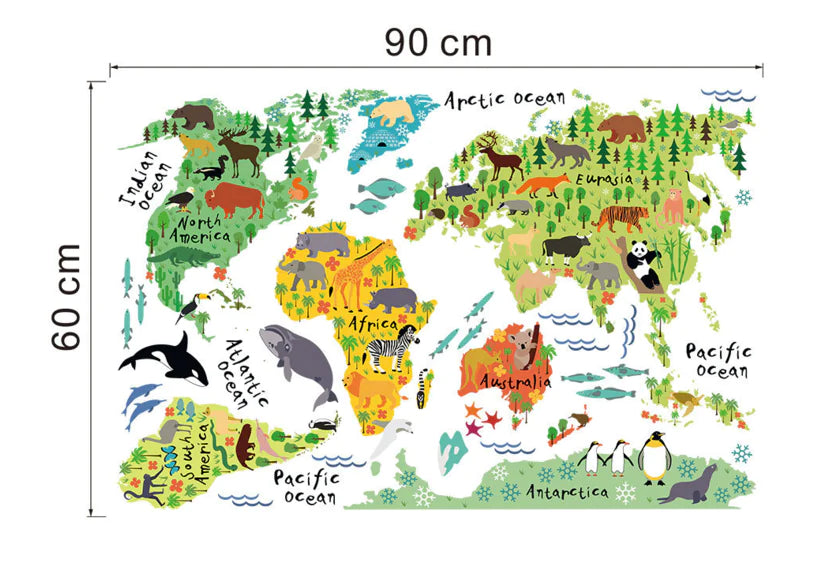 New Cartoon Animal Wall Decor - Waterproof Removable Stickers