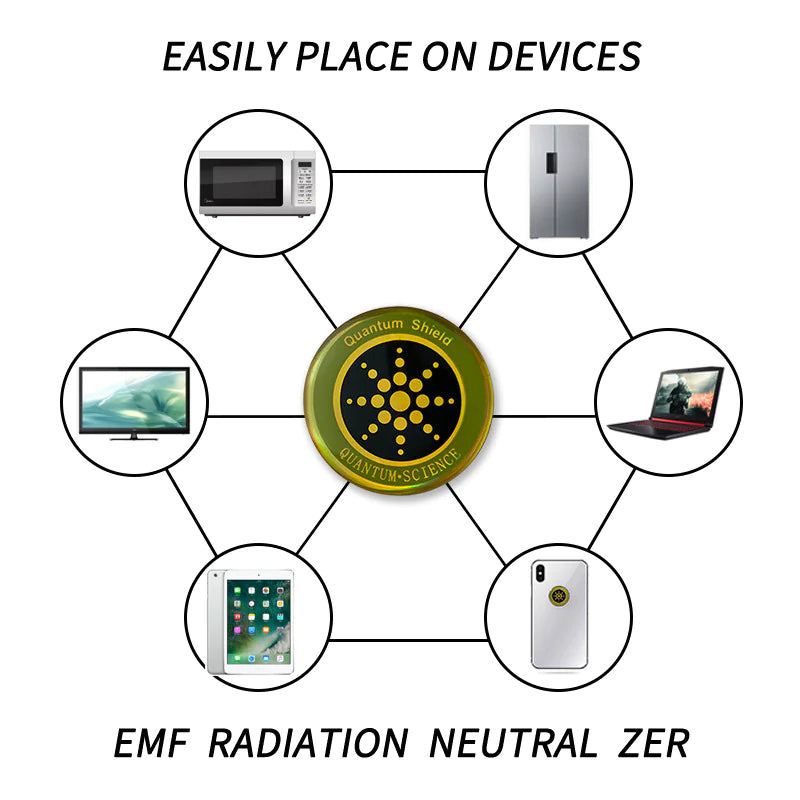 Quantum Anti Radiation Shield 5G EMF Protection - Phones Laptops - 12 Stickers