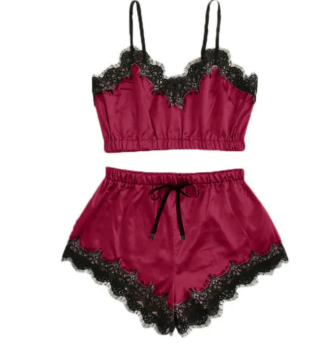Lingerie Set with Sleeveless Bra and Women's Nightwear