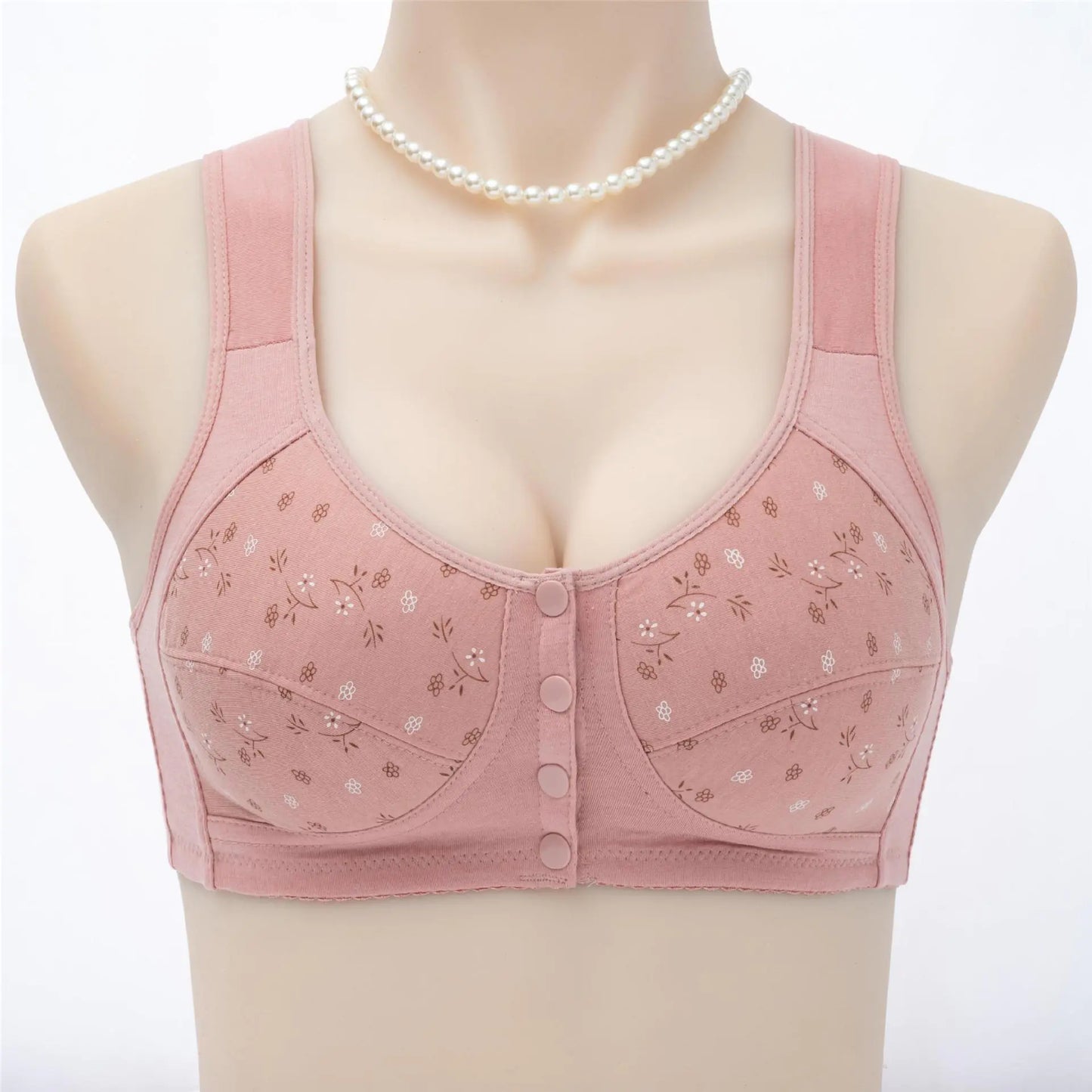 New Floral Front Closure Bra for Women (Plus Size) - Lingerie