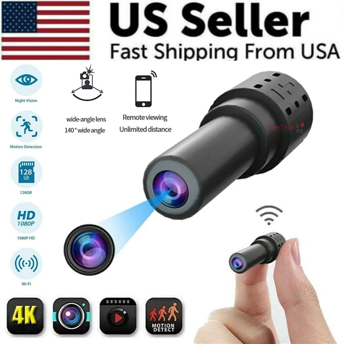 WiFi Wireless 4K Mini Camera Pinhole DIY HD Screw IP DVR Cam