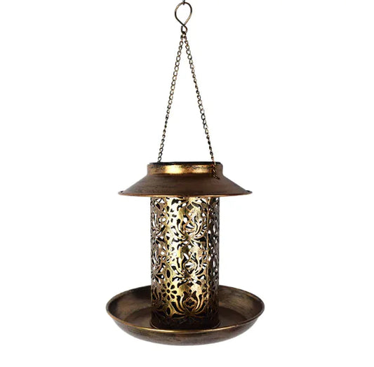 Solar Powered Metal Bird Feeder Lawn Light, Outdoor Garden Decoration - 888