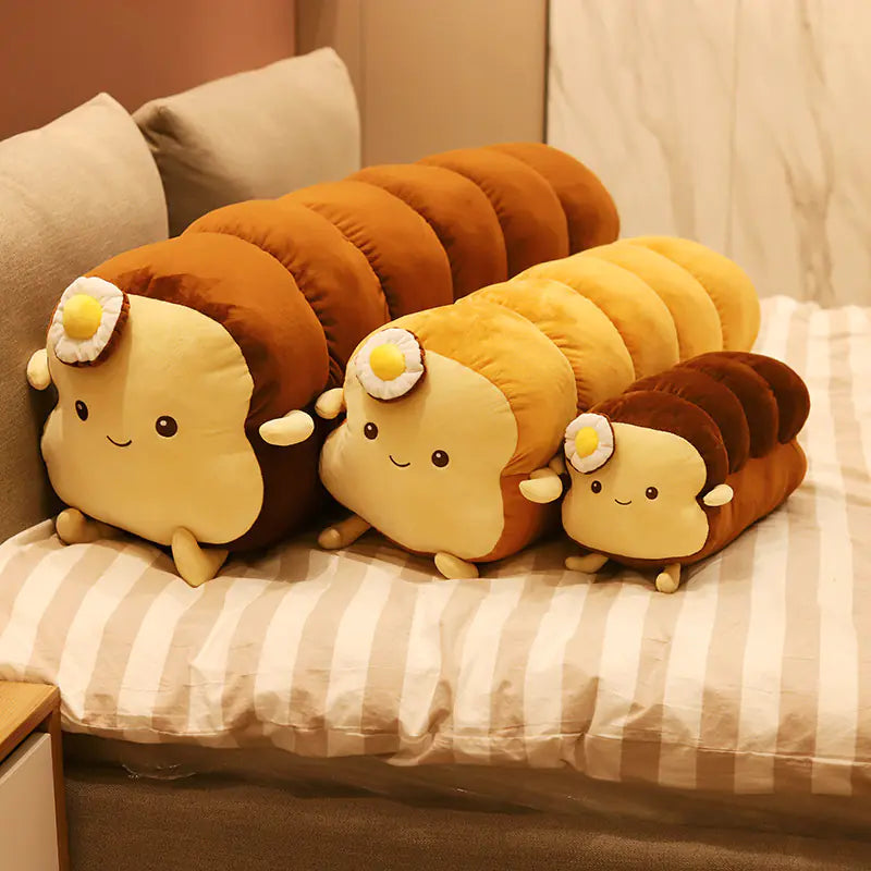 Toast Plush Toy Pouch Long Pillow Cushion