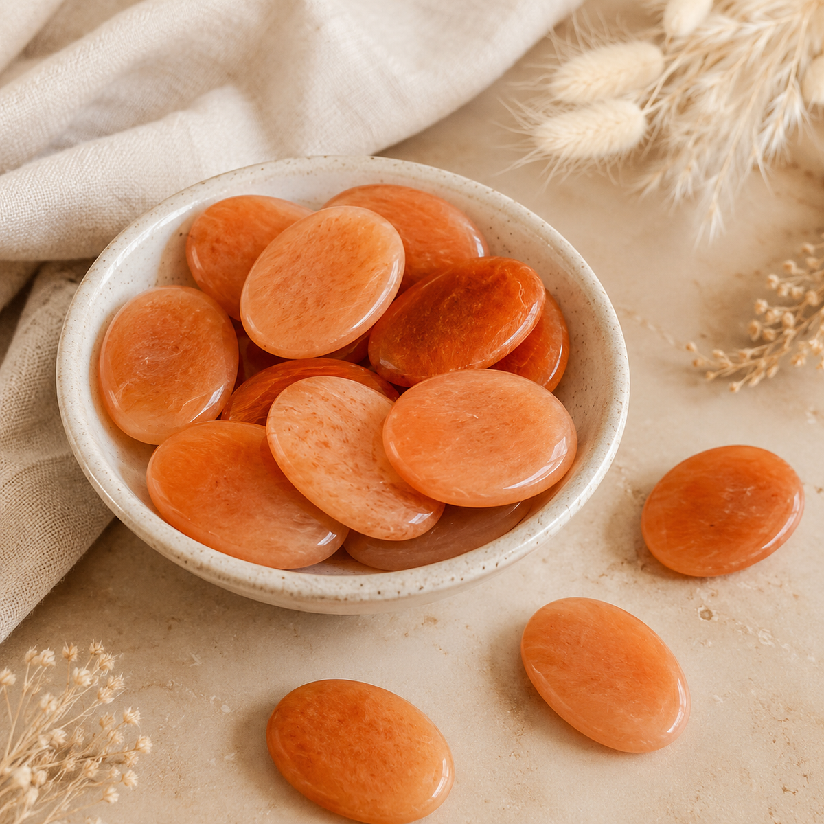 Orange Aventurine Pocket Stones (Longevity and Strength)