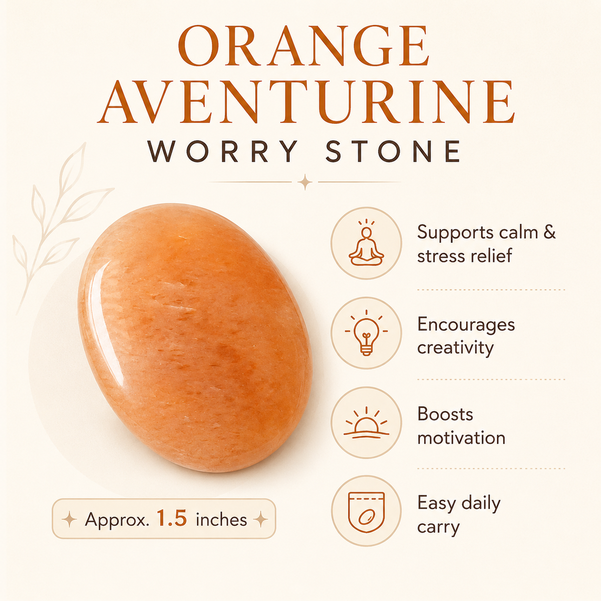 Orange Aventurine Pocket Stones (Longevity and Strength)