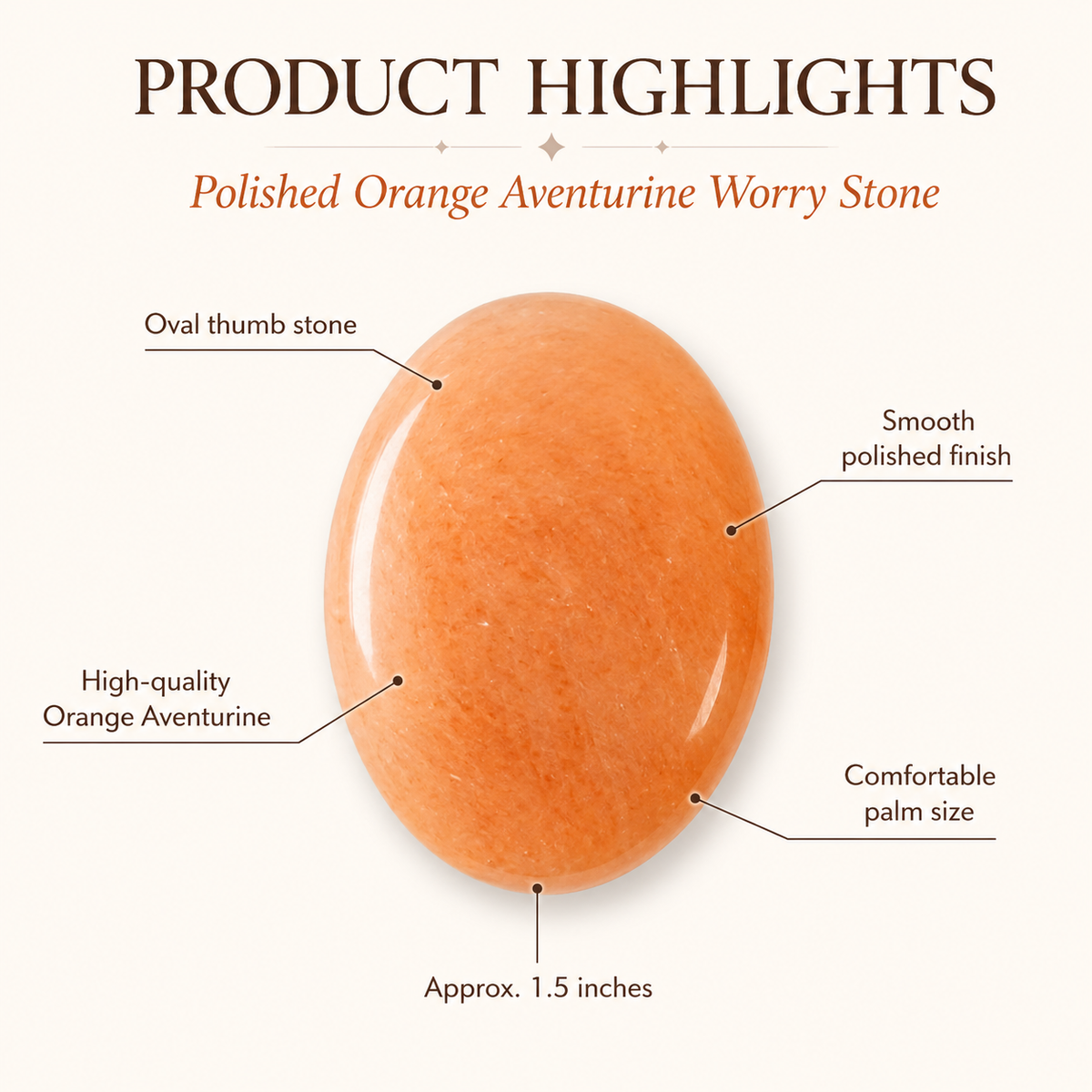 Orange Aventurine Pocket Stones (Longevity and Strength)