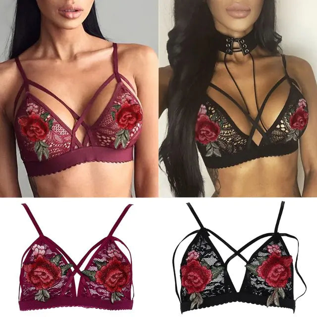 Lace Embroidered Lingerie Cami Bra - Lingerie