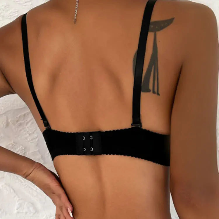 Ultra-thin Black Lace Women's Underwear for Small Breasts - Lingerie