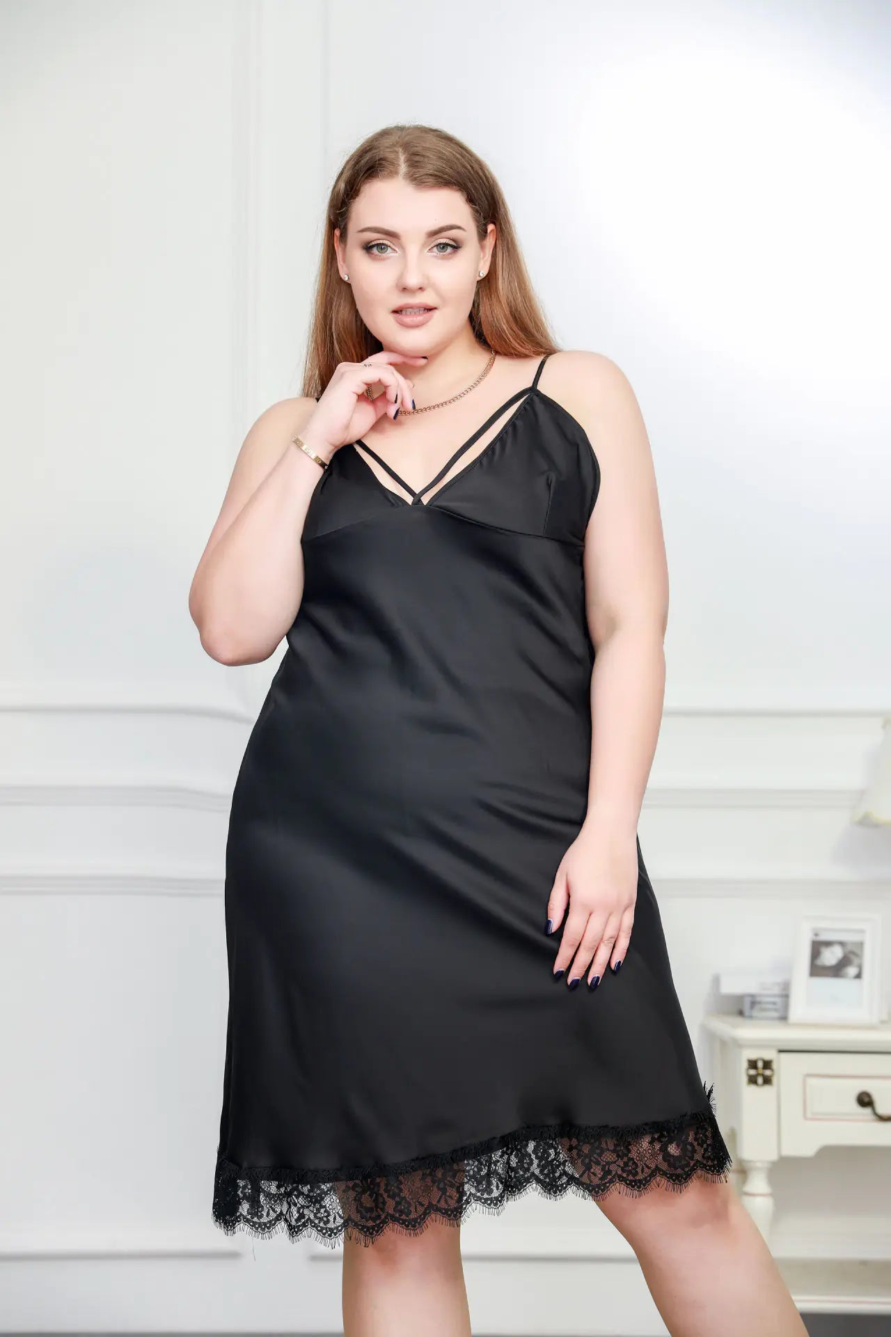 Plus Size Lace Cami Nightgown for Women - Lingerie