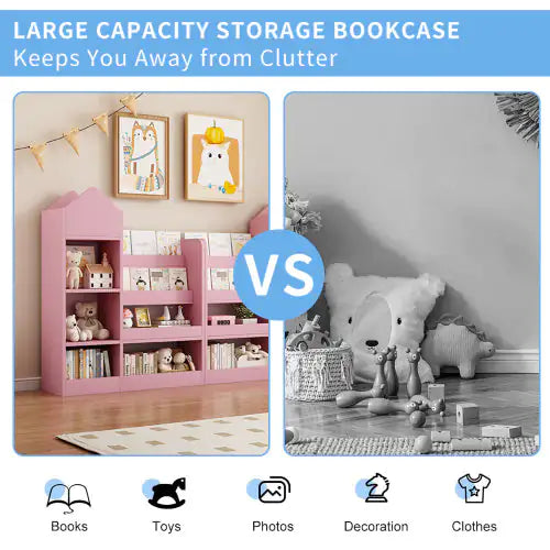 Children's pink Wooden Bookshelf