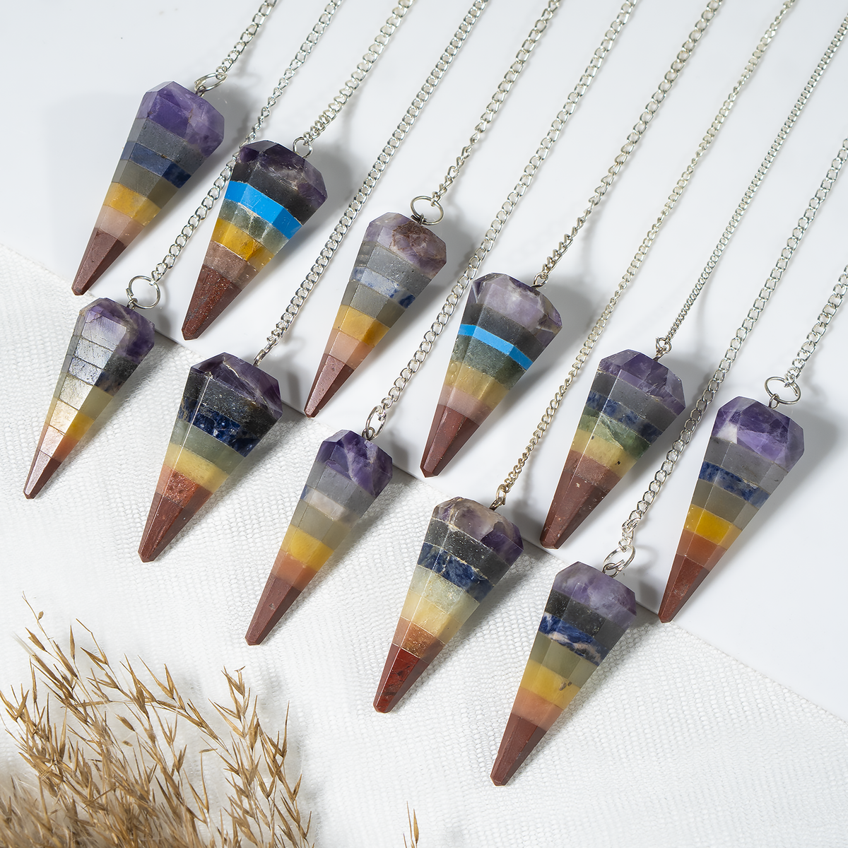 Chakra Pendulums, 7 Chakras crystals Pendulums.