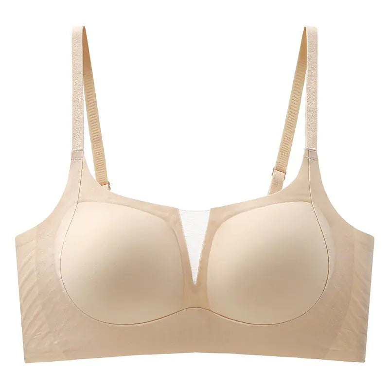 Jelly Soft Support Deep V Wireless Breathable Bra - Lingerie