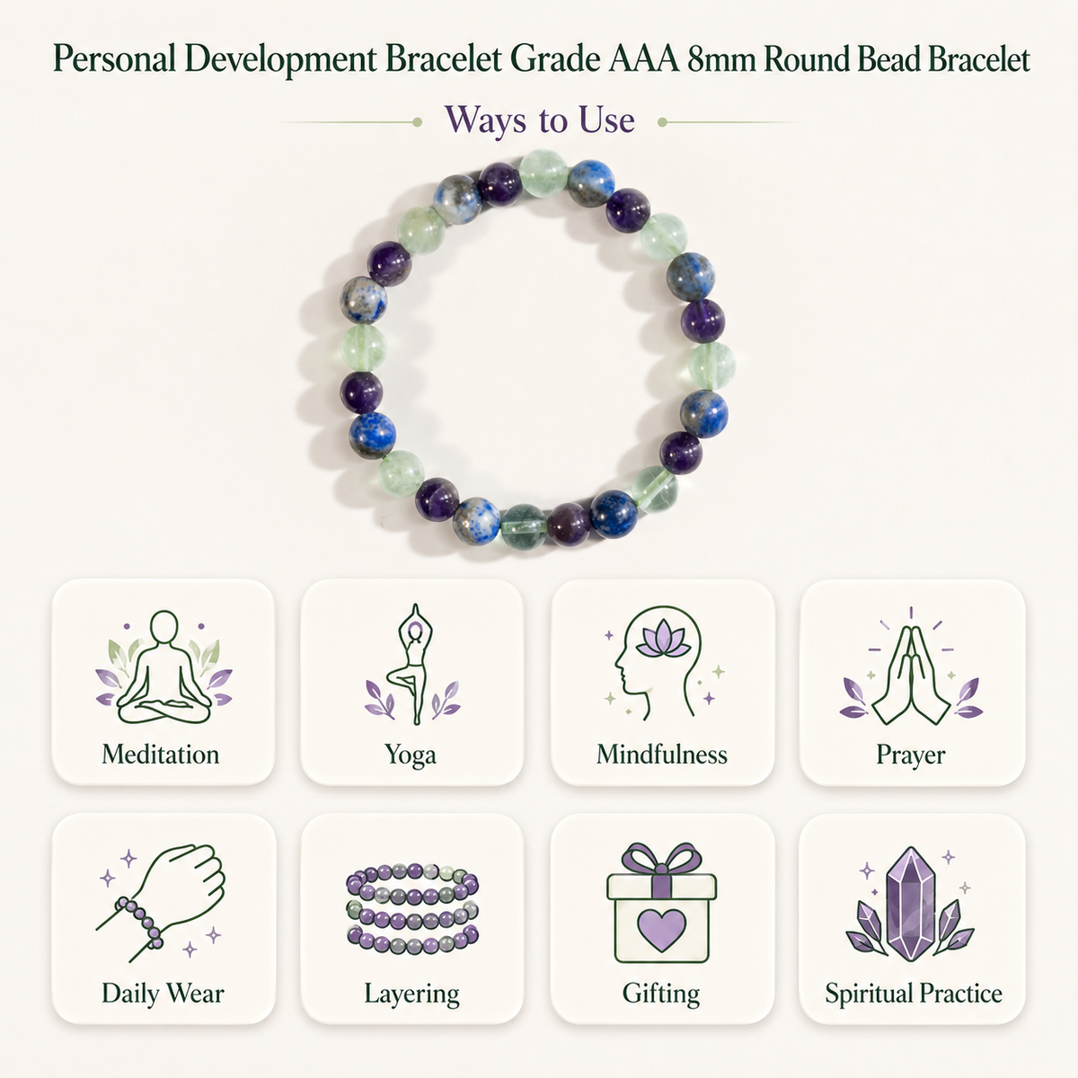 PERSONAL DEVELOPMENT Crystal Bracelet, Crystals for Student