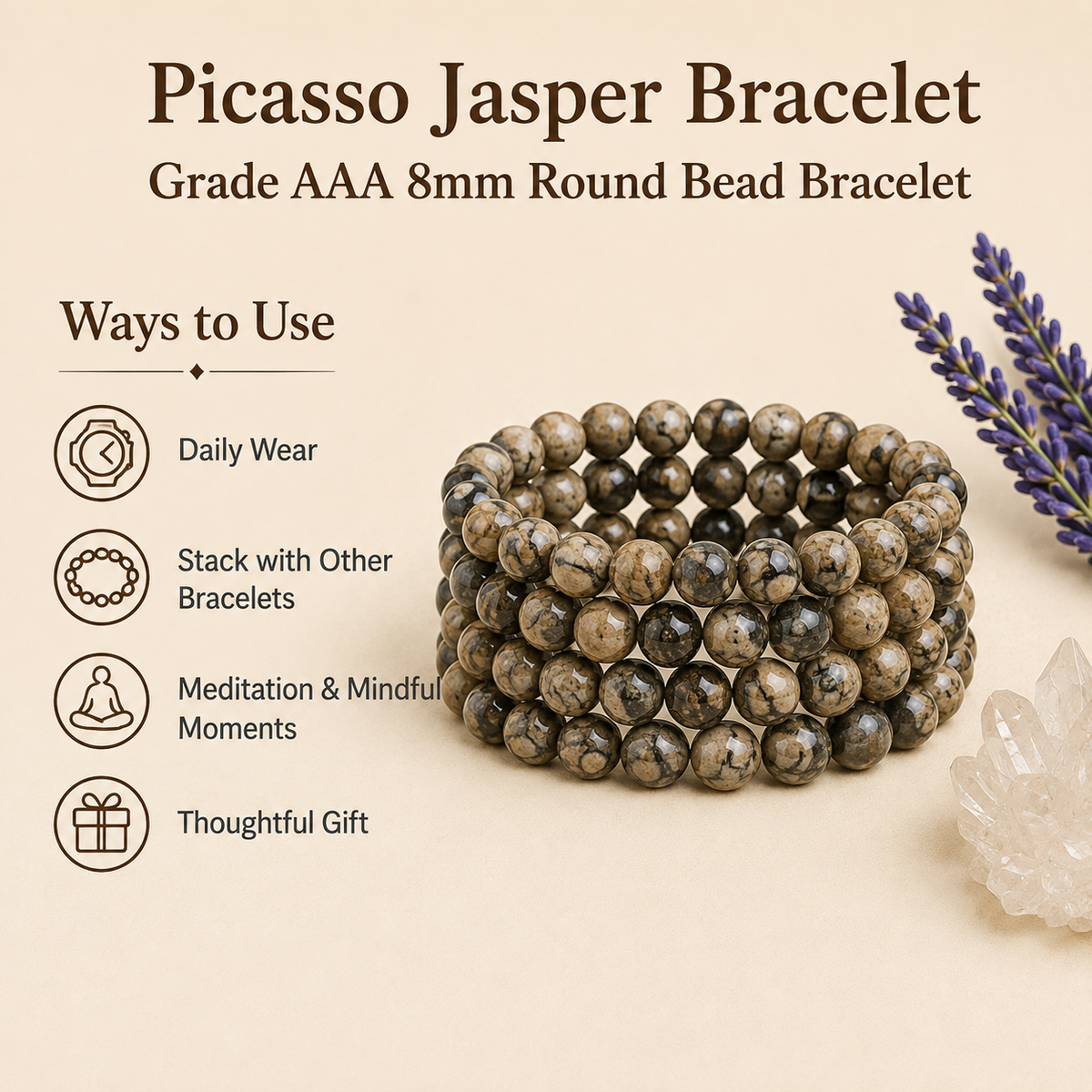 Picasso Jasper Bracelet (Transformation and Self-Discipline)