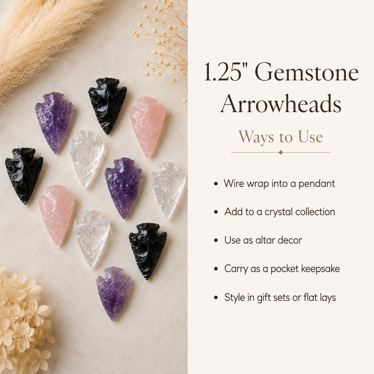 Gemstone Arrowheads for DIY Project Craft Point Jewelry Making