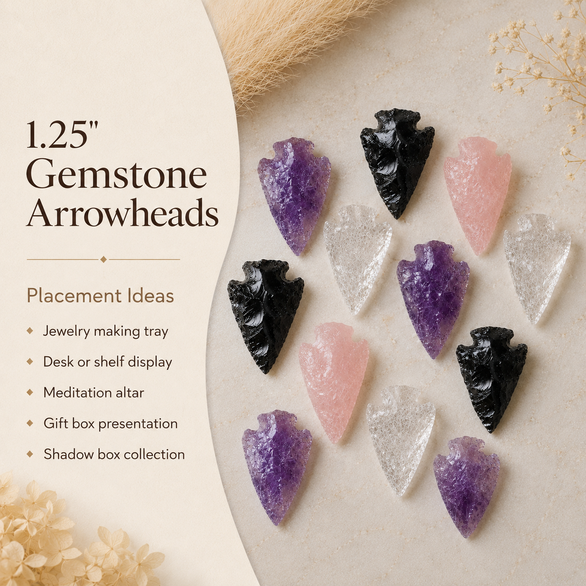 Gemstone Arrowheads for DIY Project Craft Point Jewelry Making