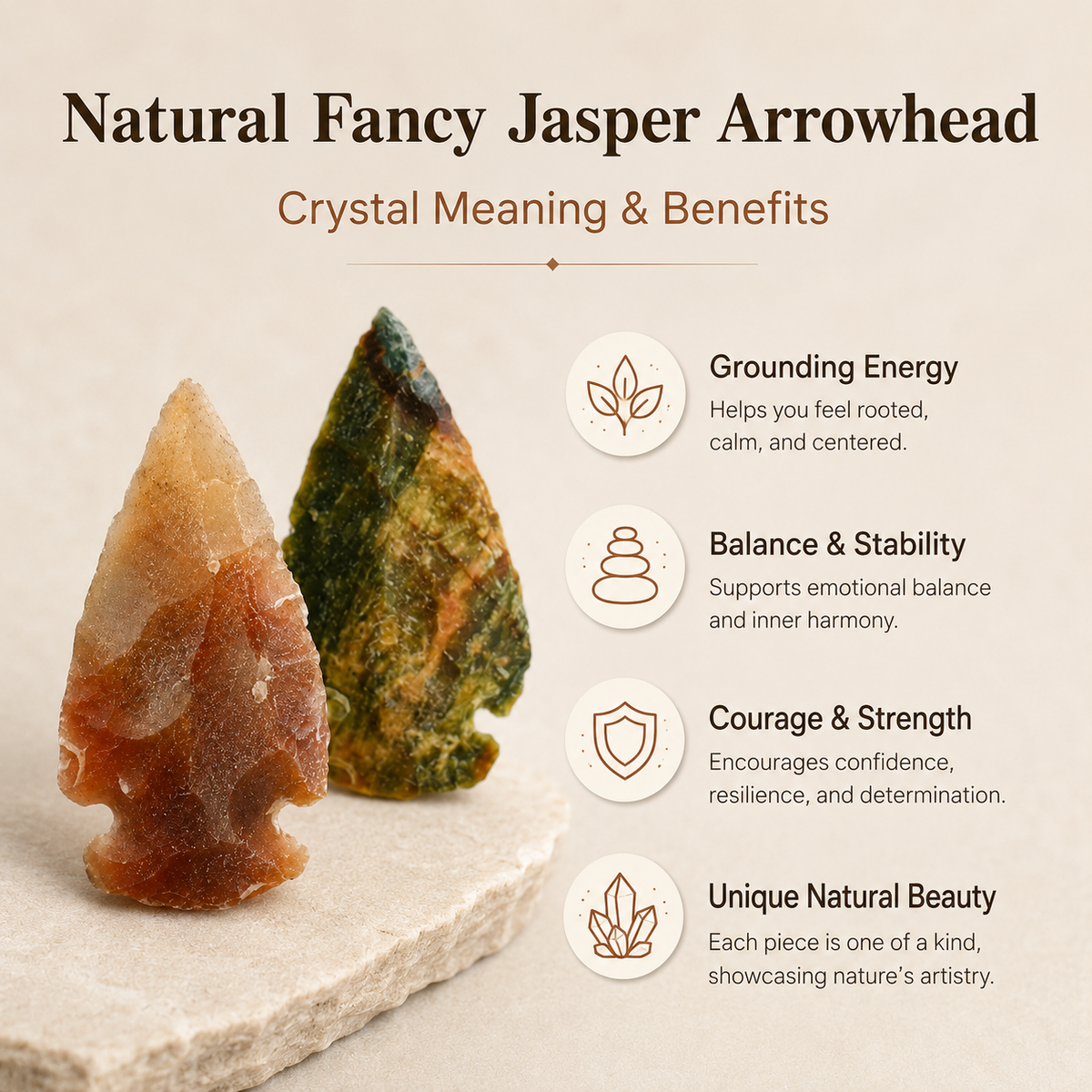 Fancy Jasper Arrowhead Points