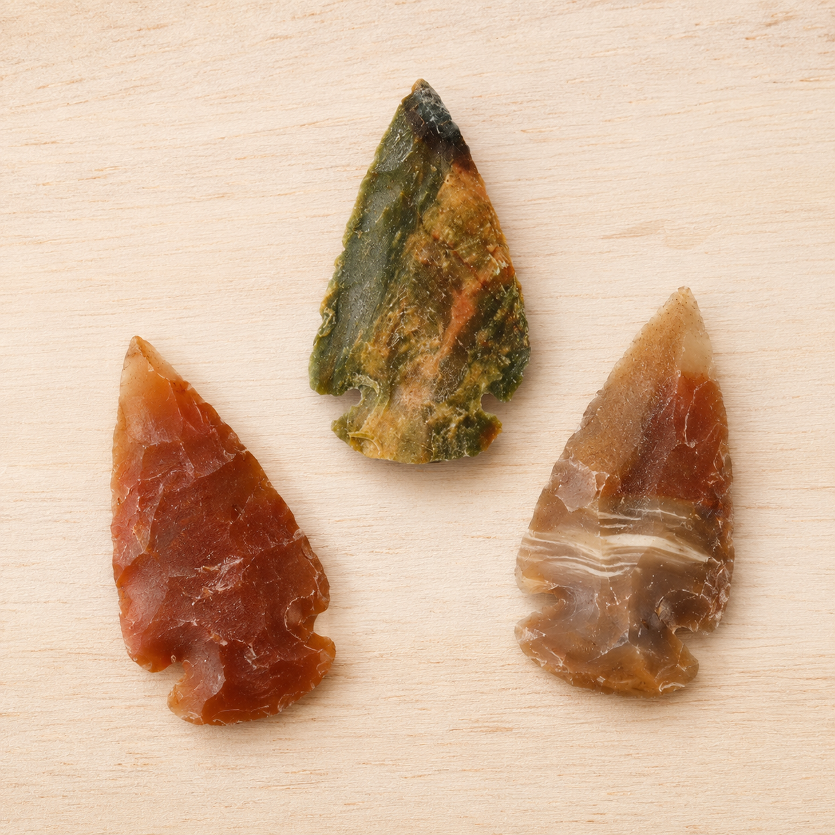 Fancy Jasper Arrowhead Points