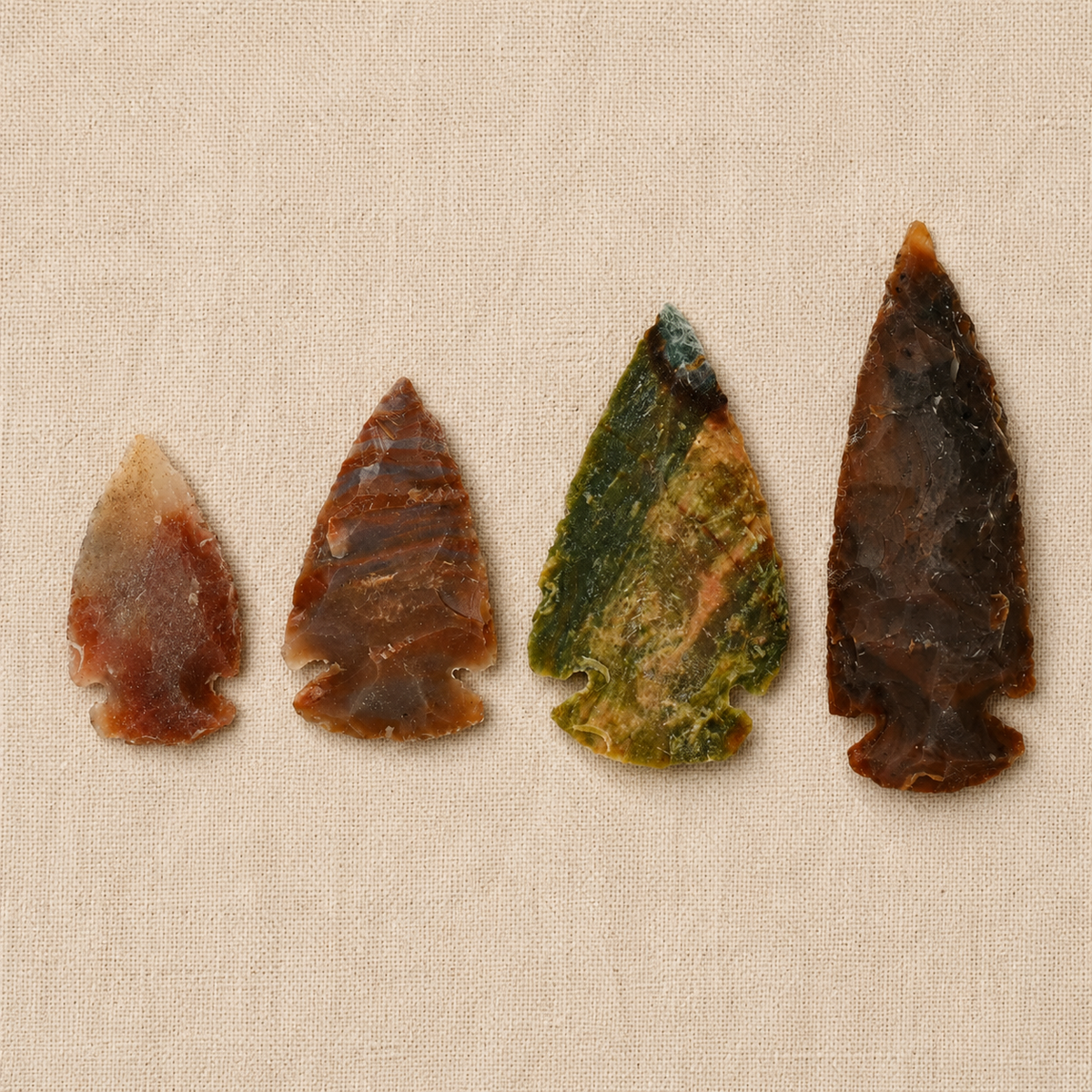 Fancy Jasper Arrowhead Points