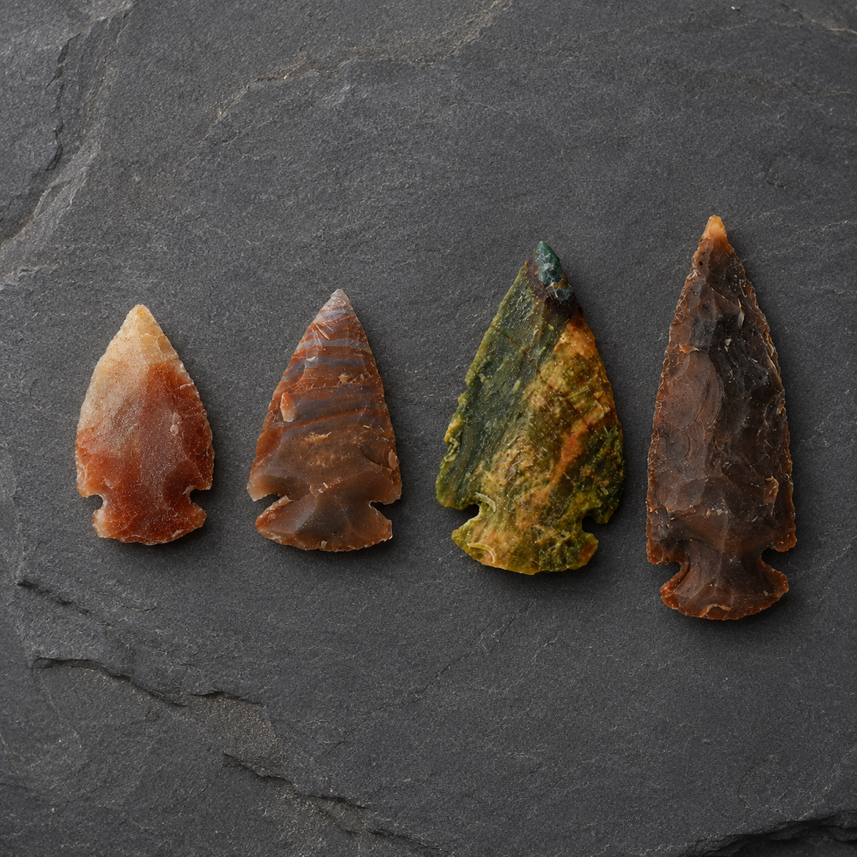 Fancy Jasper Arrowhead Points