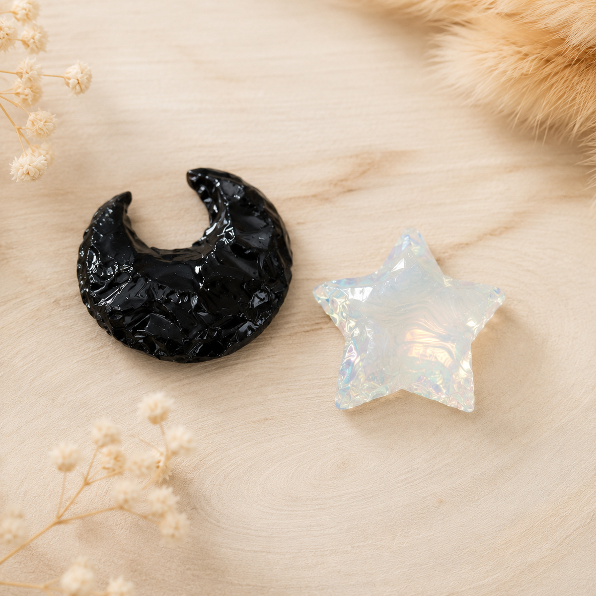 Flat Stars & Moon Shaped Gemstone Arrowheads.